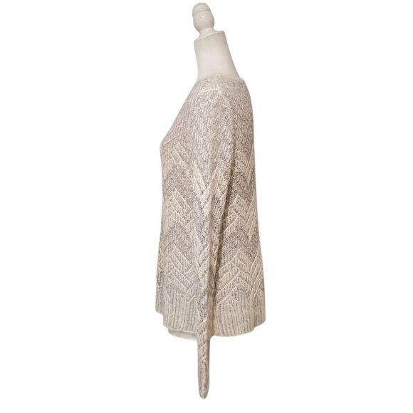Lucky Brand Sweater Womens Large Beige Cable Knit Layered Pullover - Picture 4 of 12